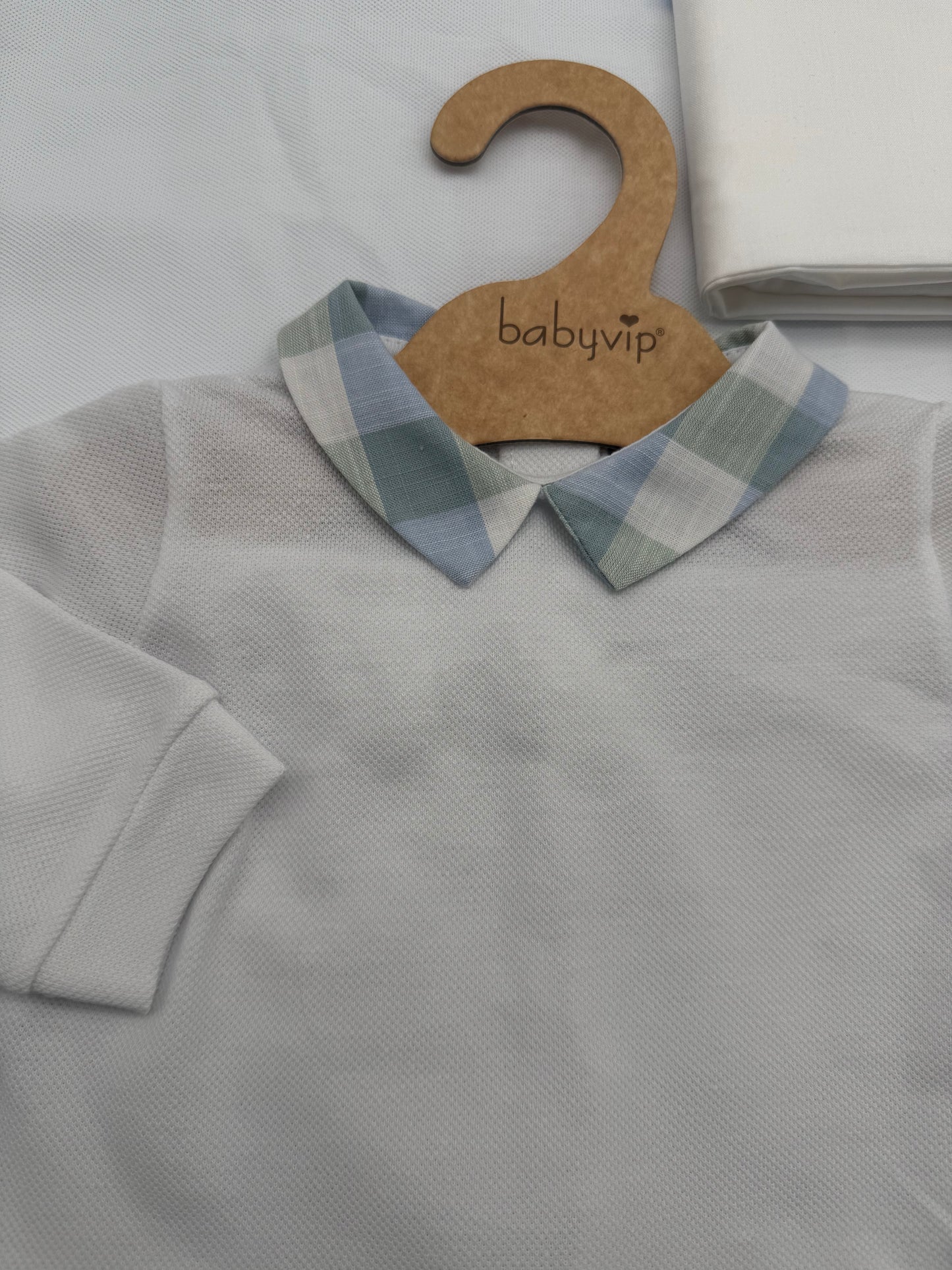 Set nascita in cotone maschietto con quadretti Babyvip