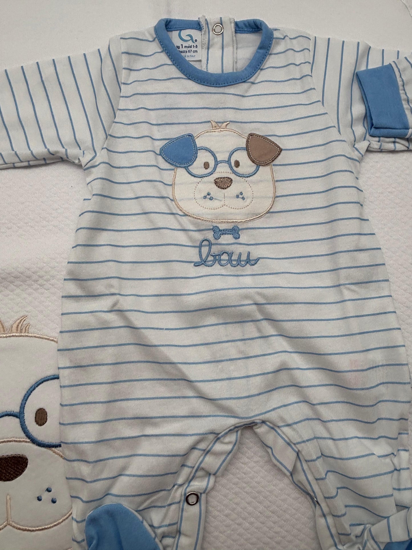 SET PRIMA NASCITA CORREDINO BIMBO CON CAGNOLINO RICAMATO GARY