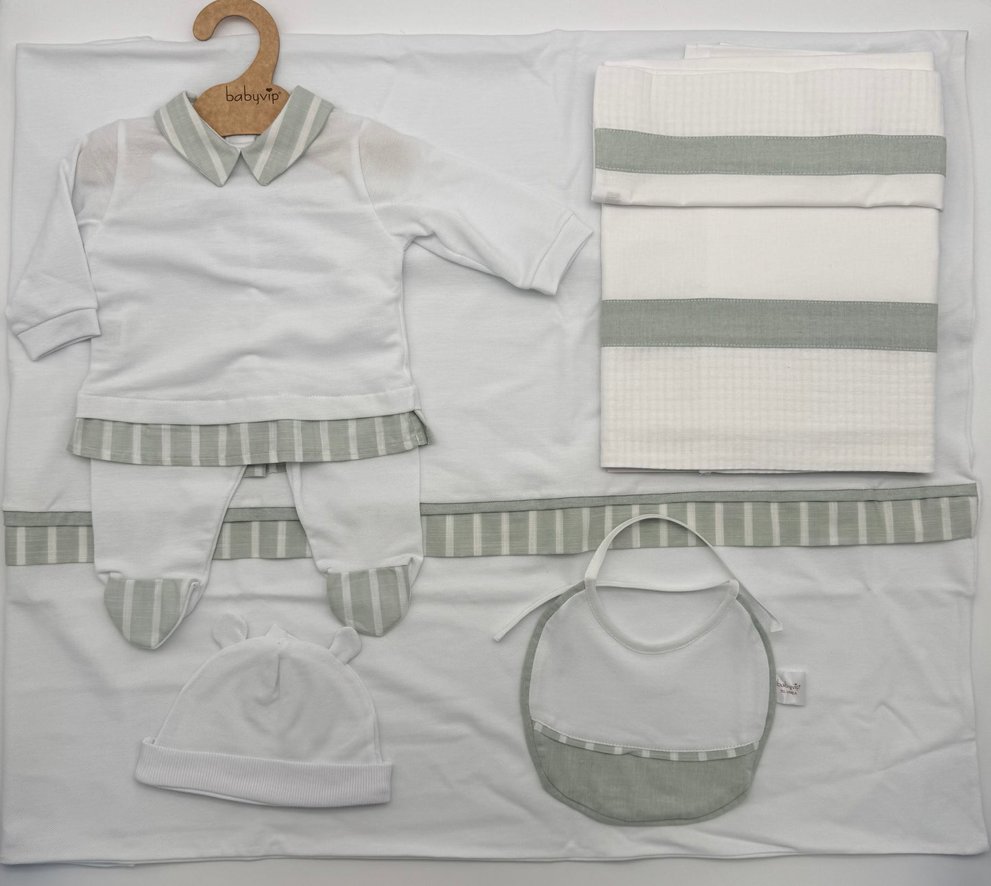 Set nascita in cotone maschietto con righine Babyvip