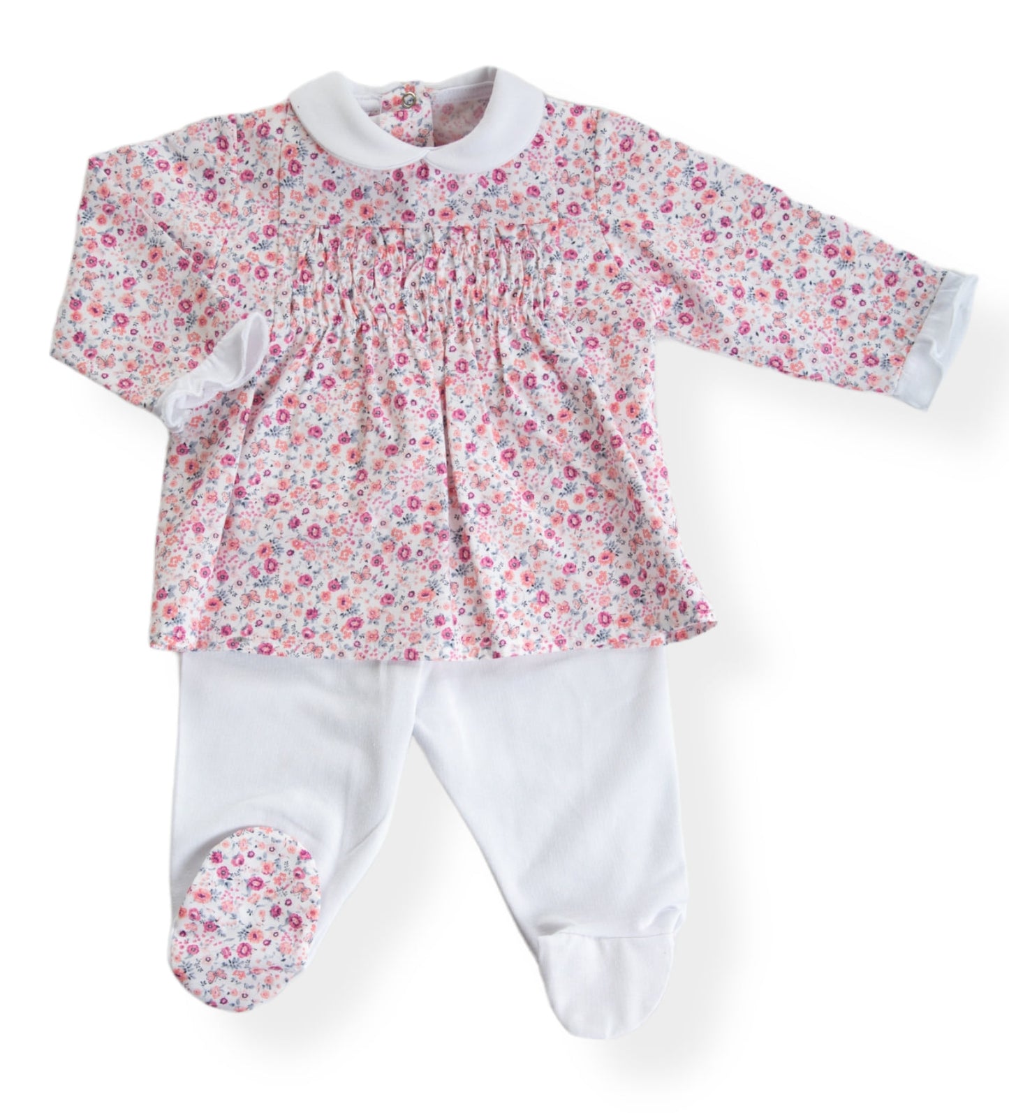 Due pezzi bimba estivo con motivo floreale Babyvip