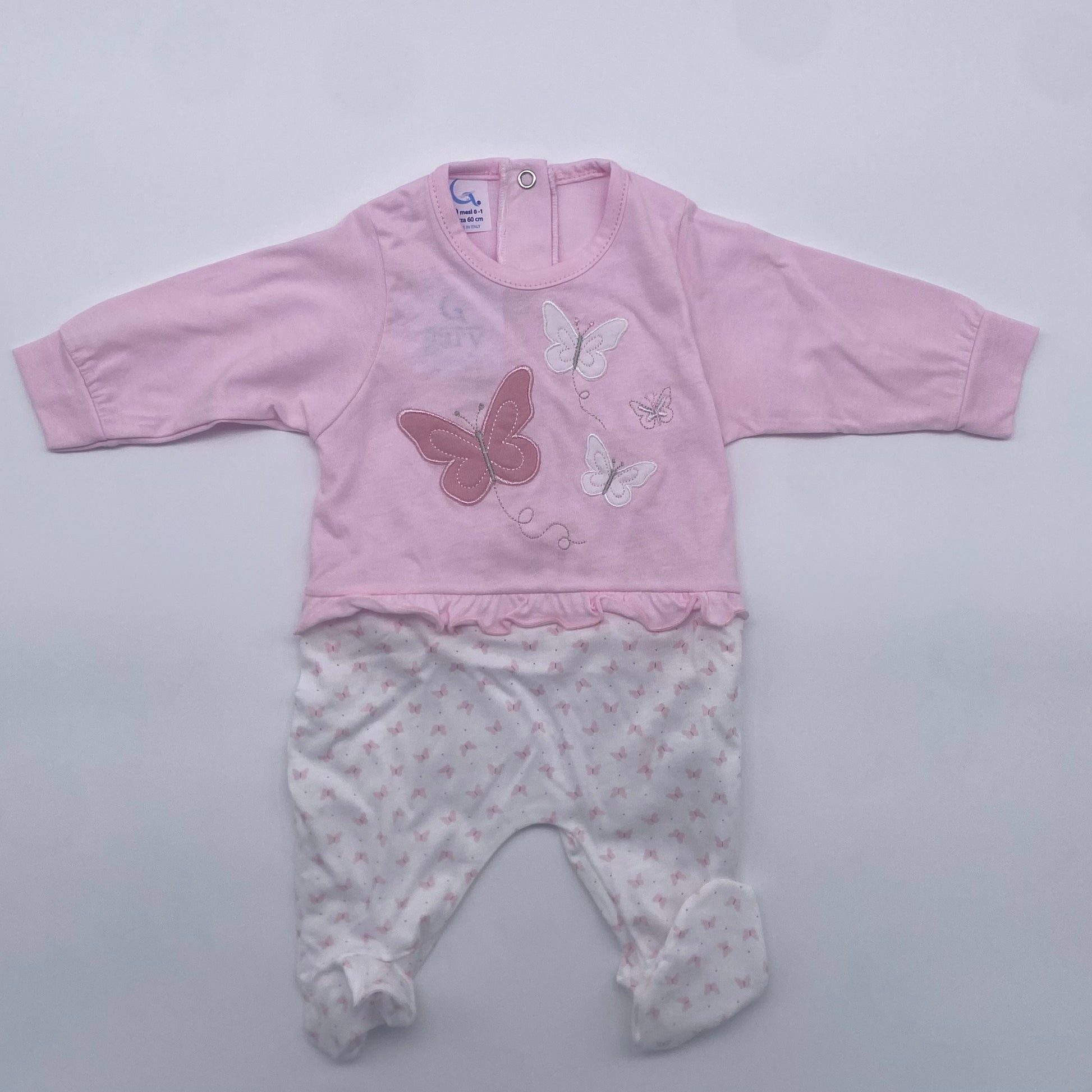 SET PRIMA NASCITA CORREDINO BIMBA CON FARFALLE RICAMATE GARY