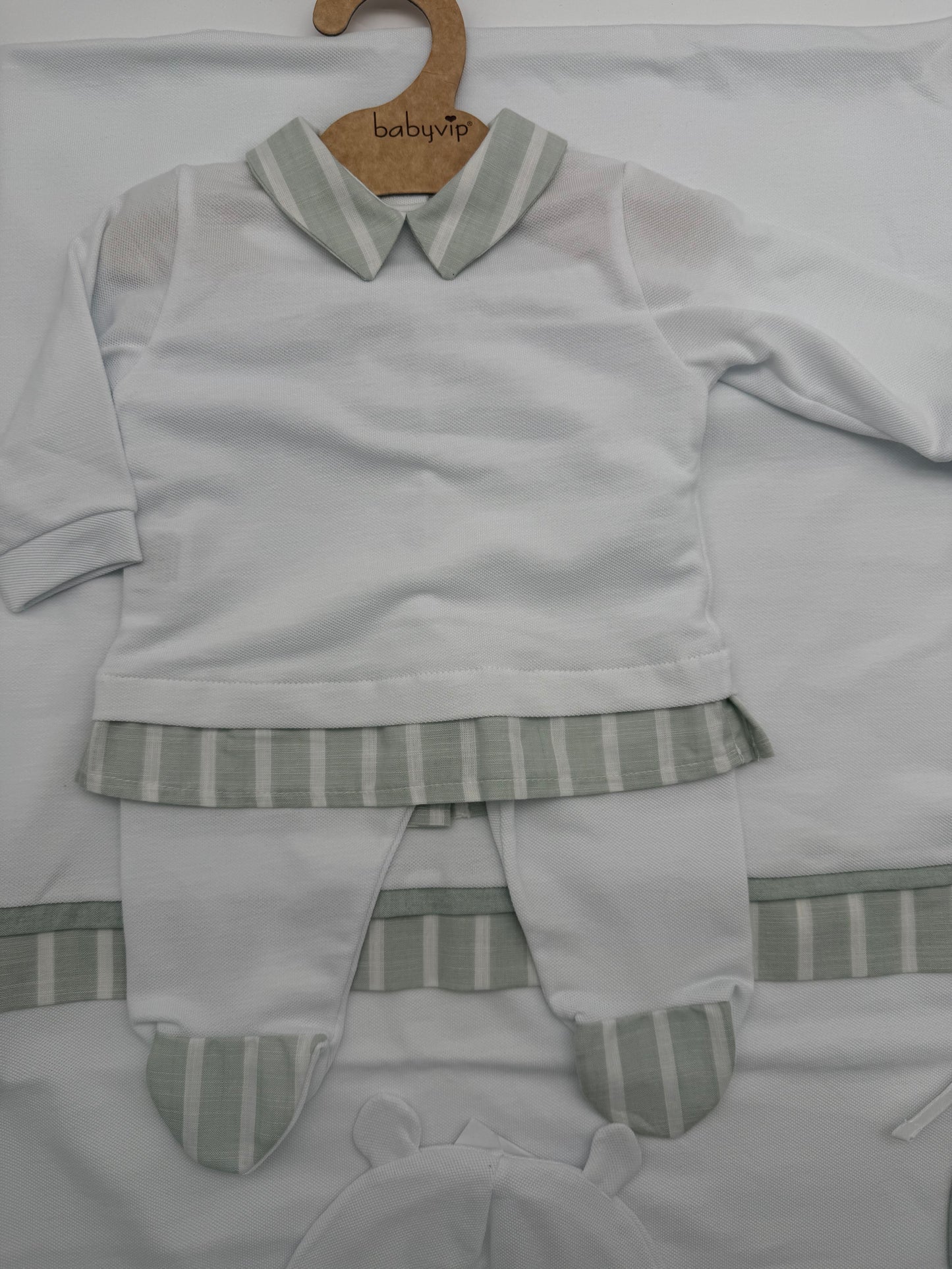 Set nascita in cotone maschietto con righine Babyvip