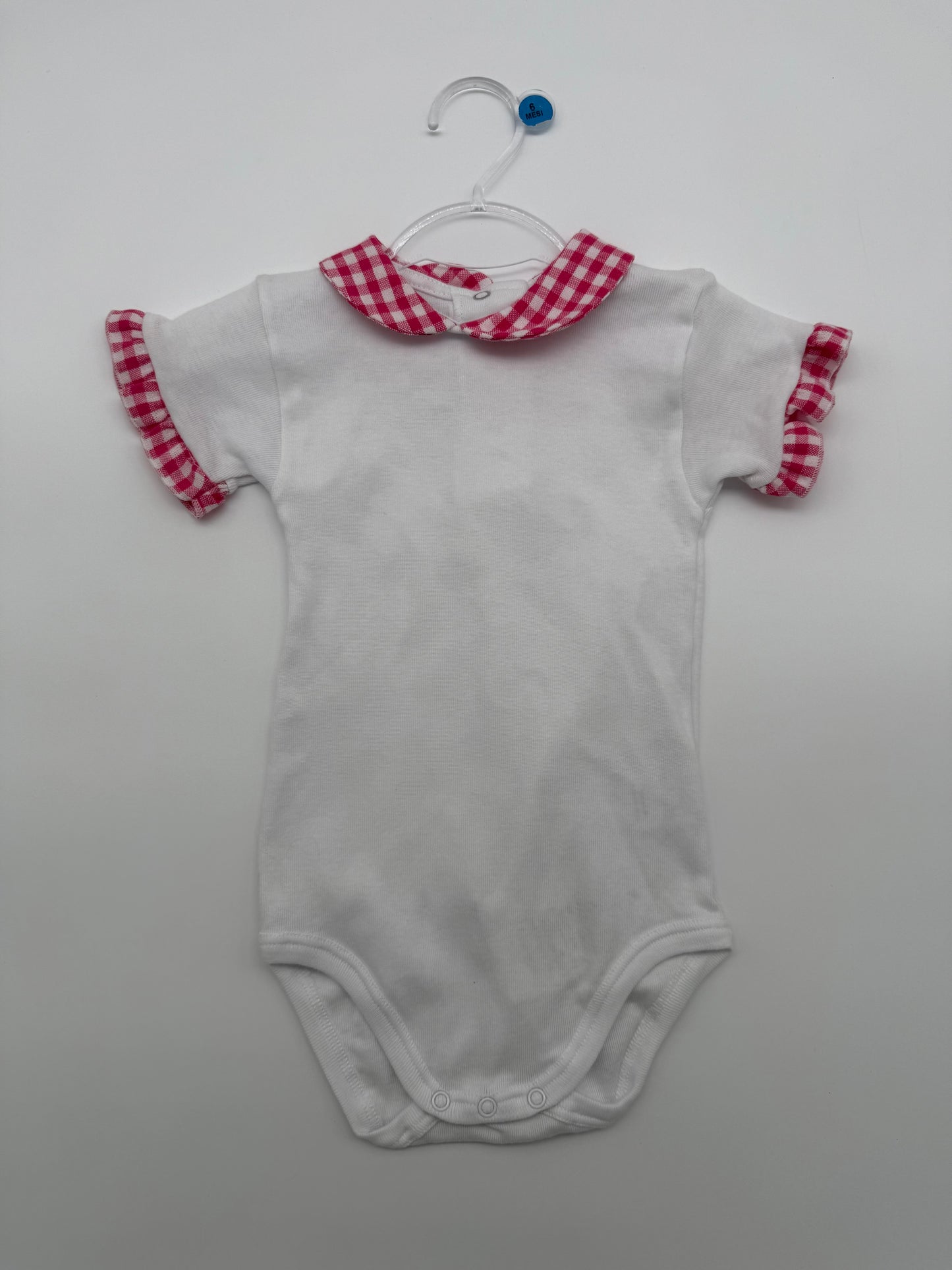 Body manica corta con bordino quadrettato Babyvip