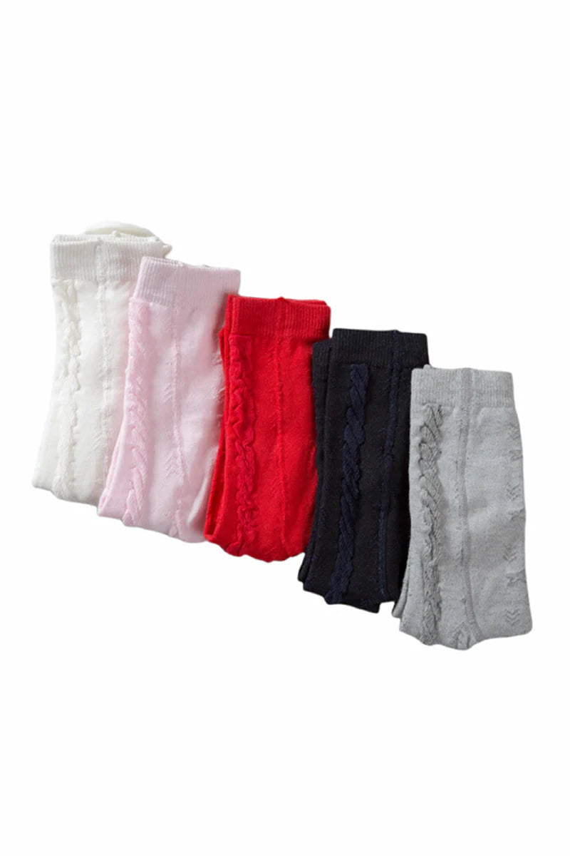 Collant caldo cotone con treccia centrale