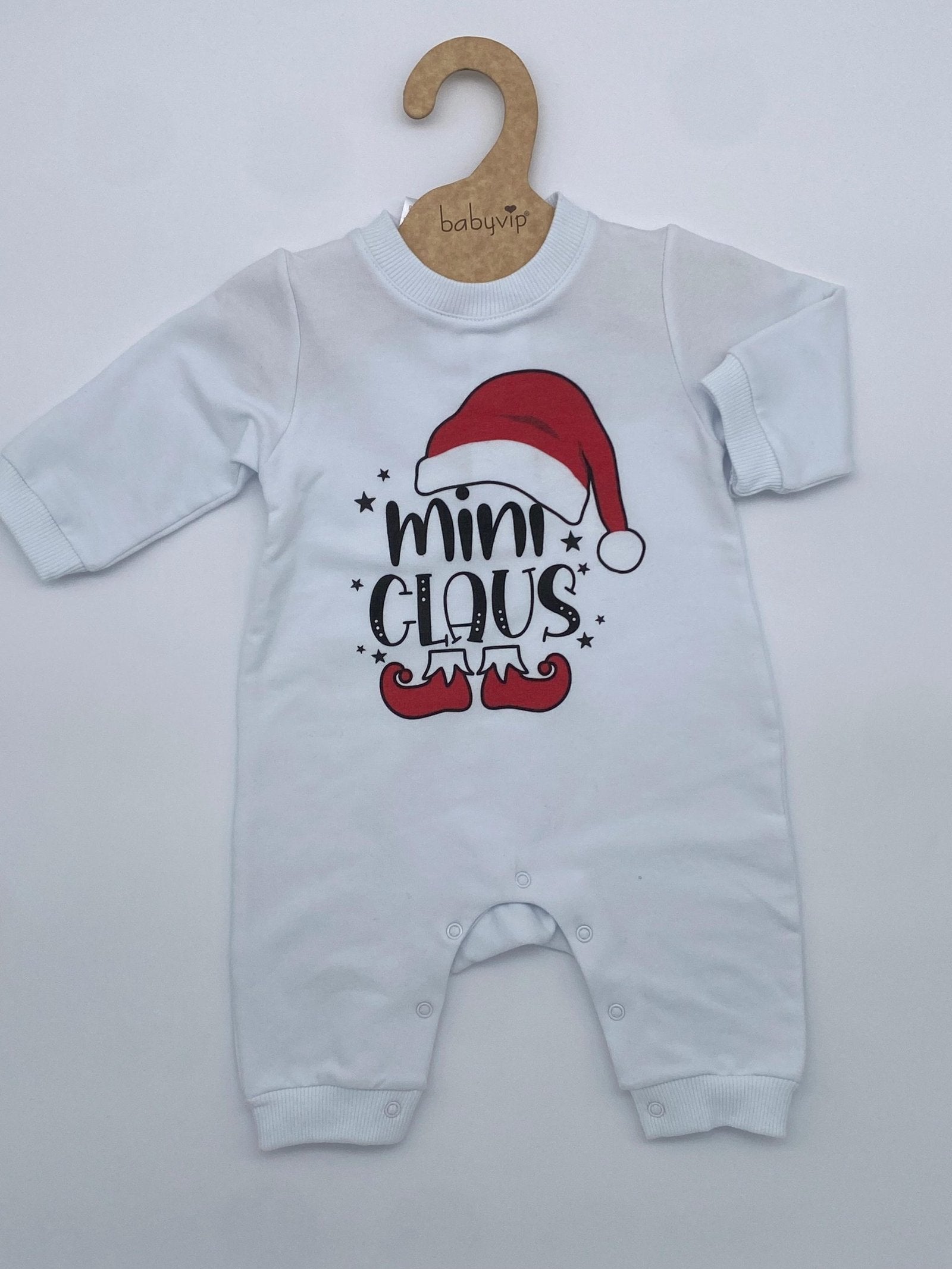 Tutone "mini claus" in caldo cotone con stampa Babyvip