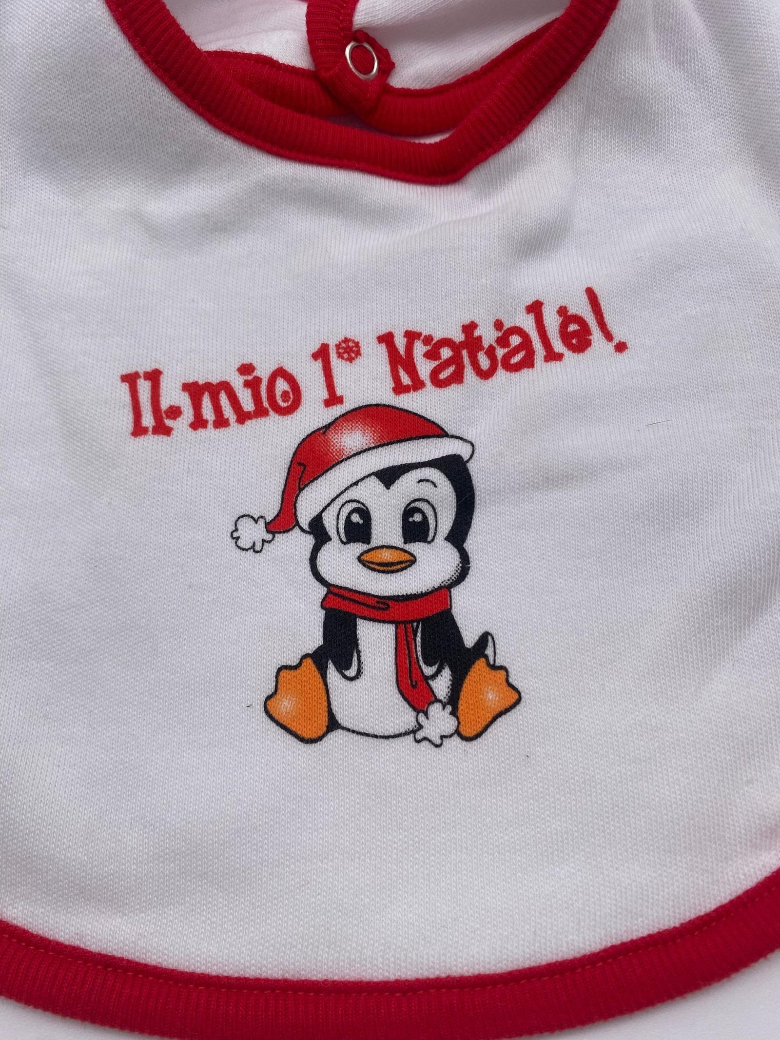 Bavetta in cotone con stampa "Il mio 1° Natale" Babyvip