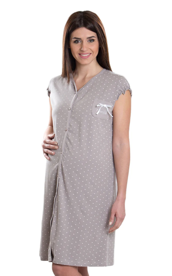 Camicia clinica aperta davanti mezza manica pois Premamy