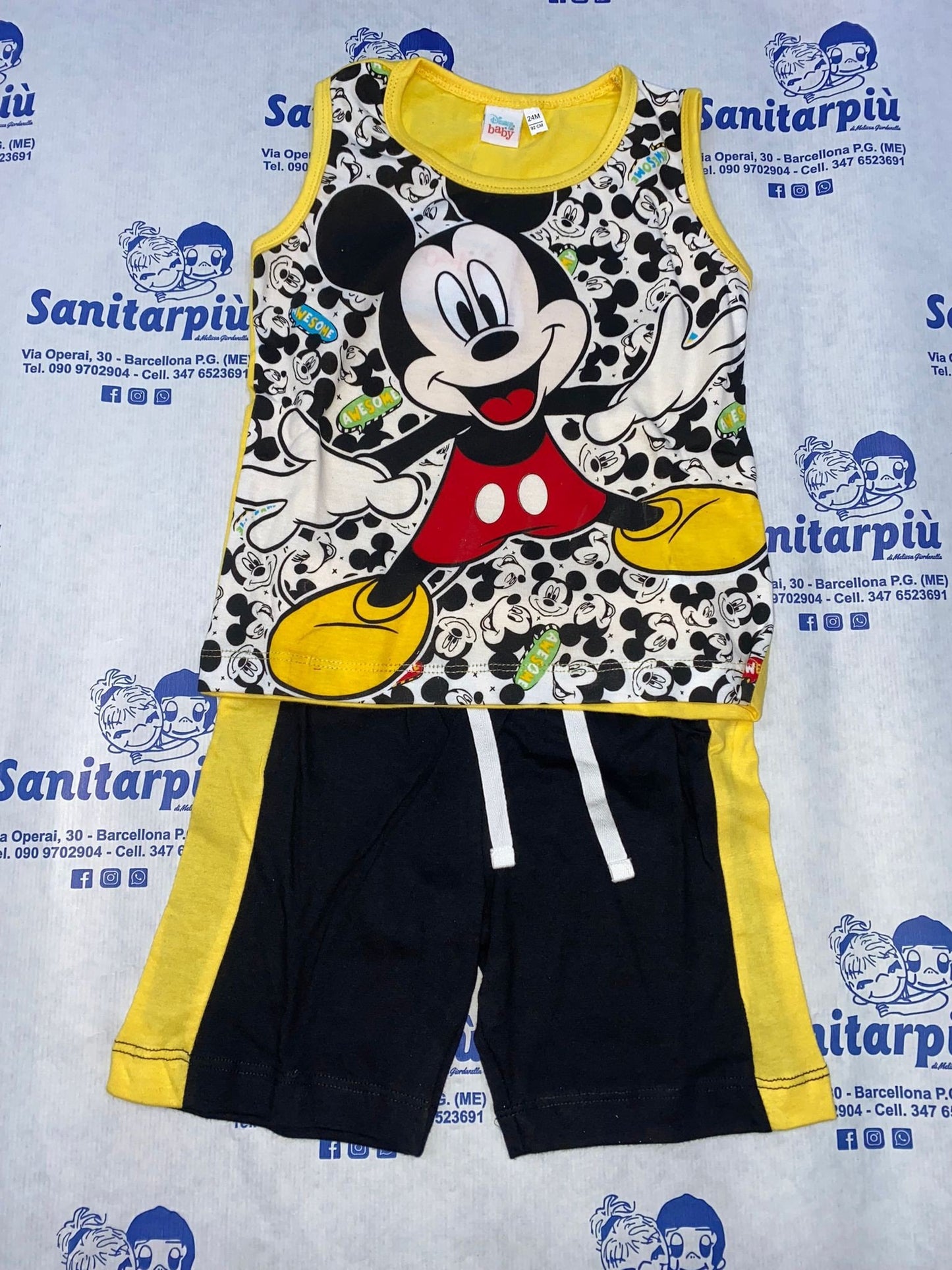 COMPLETO JERSEY 2 PEZZI DISNEY TOPOLINO Giallo, 9mesi 74Cm