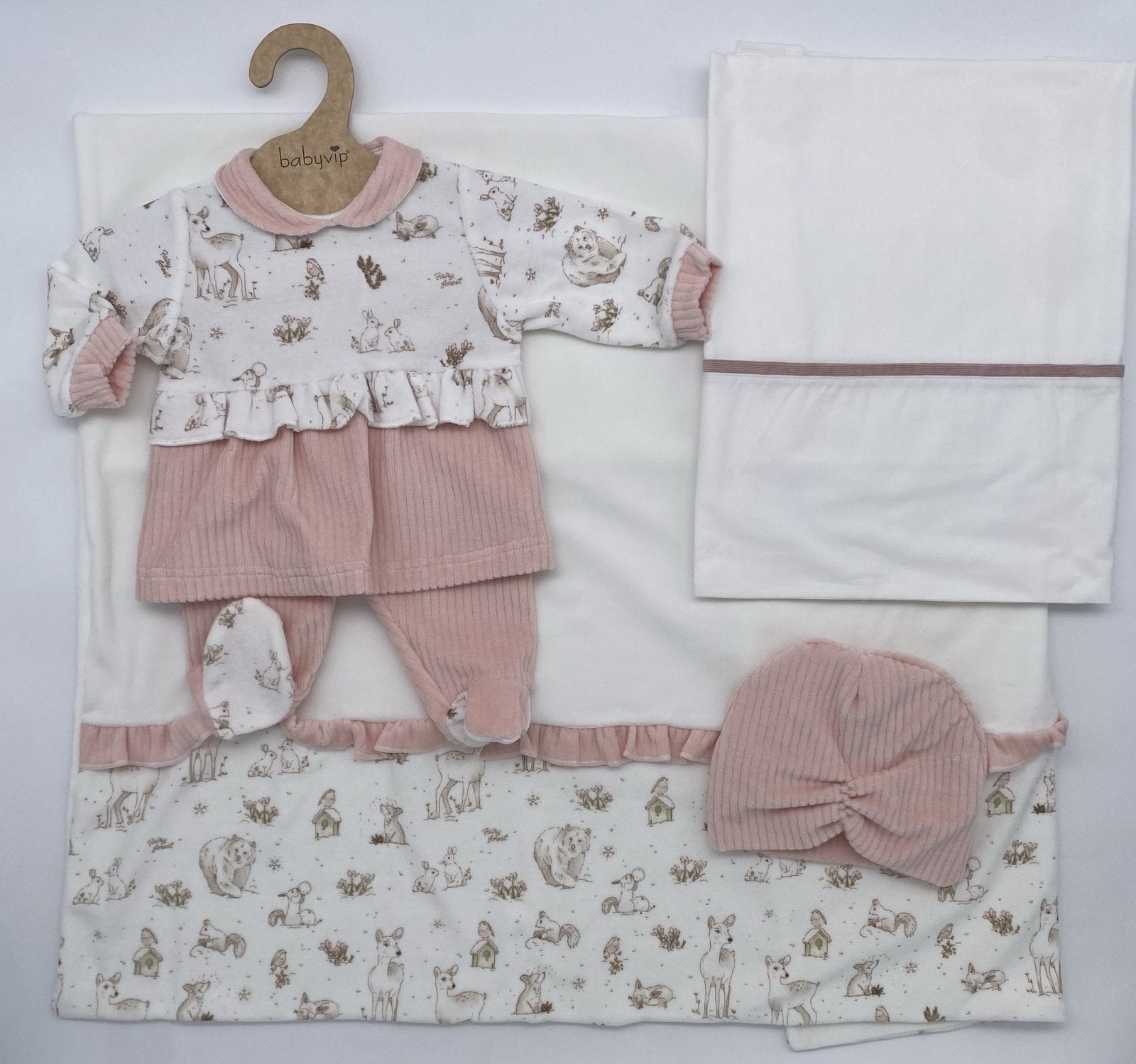 Set corredino invernale in ciniglia con stampe animali bimba Babyvip