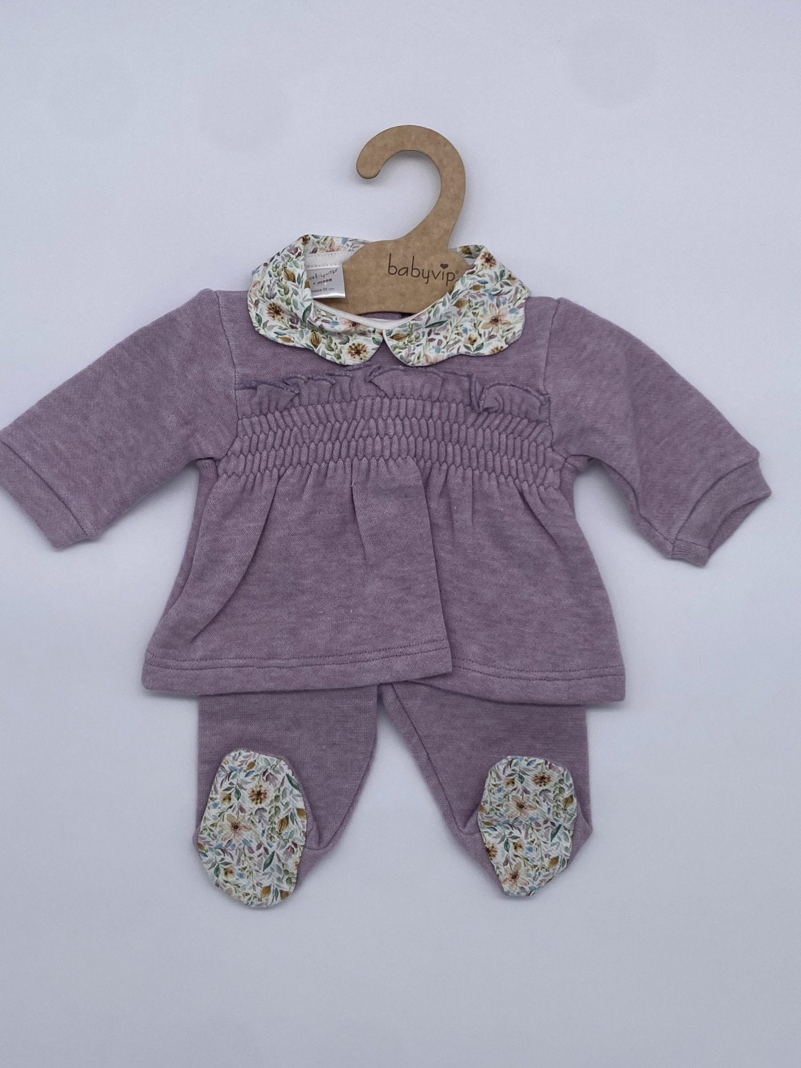 Set corredino invernale in ciniglia con motivo floreale  bimba Babyvip