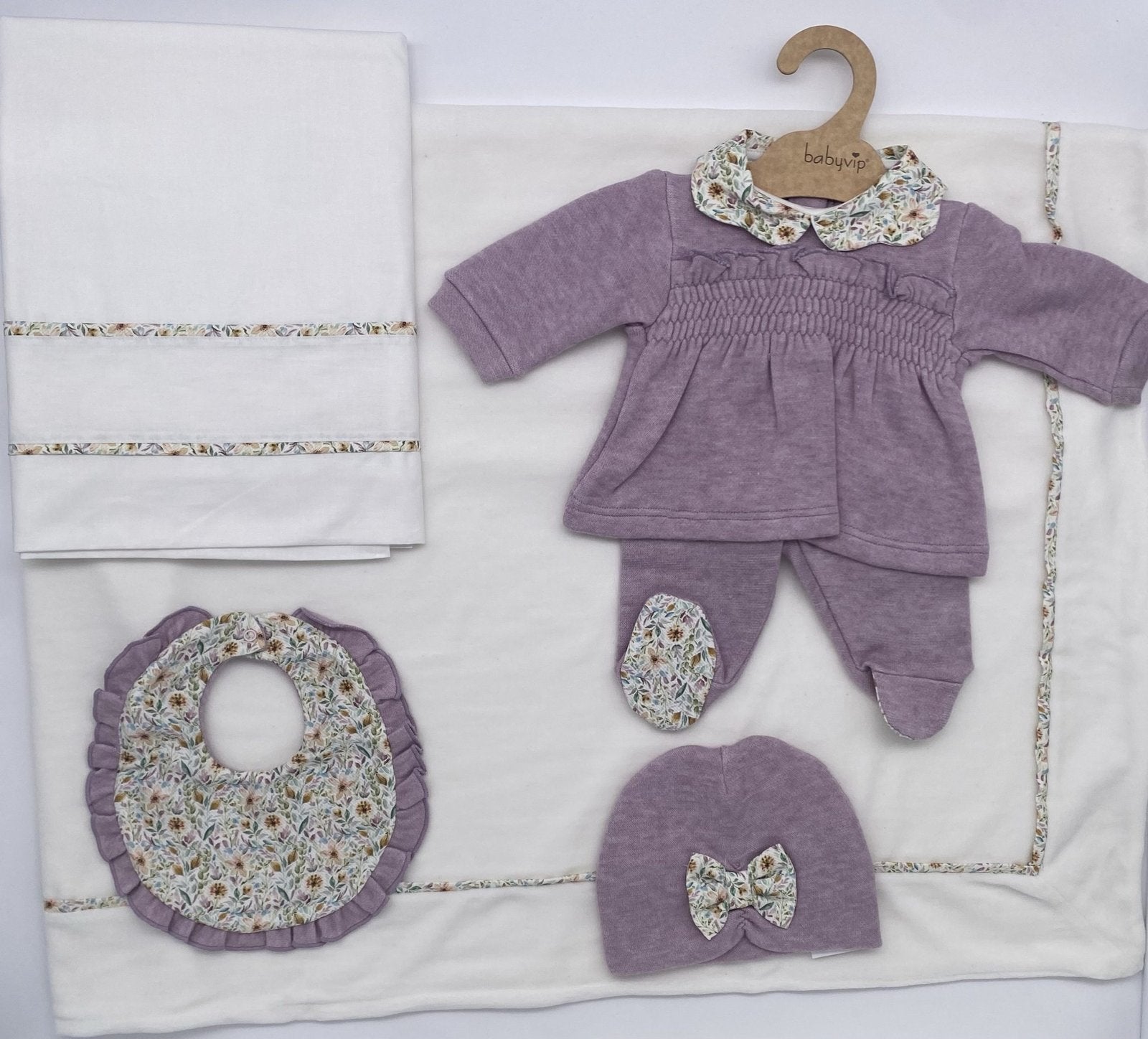 Set corredino invernale in ciniglia con motivo floreale  bimba Babyvip