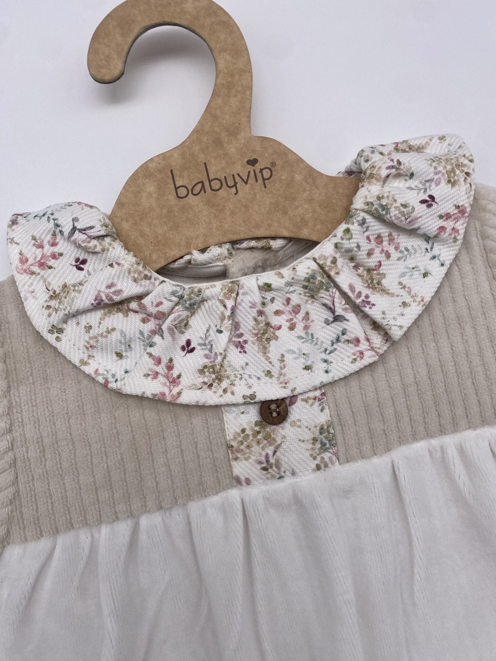 Tutina in ciniglia bimba con colletto arricciato Babyvip