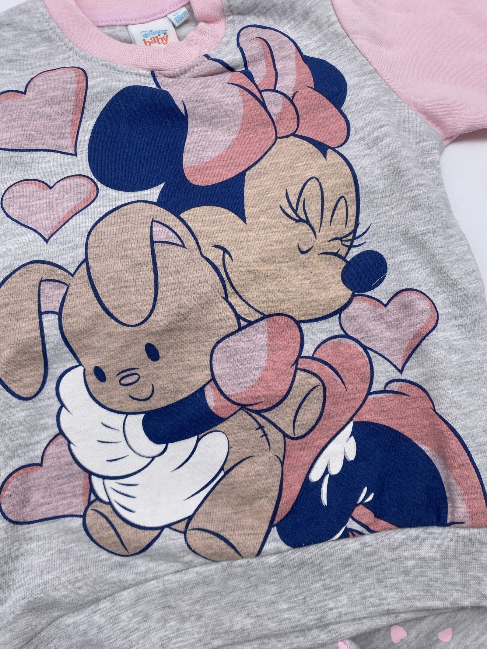 Pigiama caldo cotone femminuccia con stampa Minnie Disney