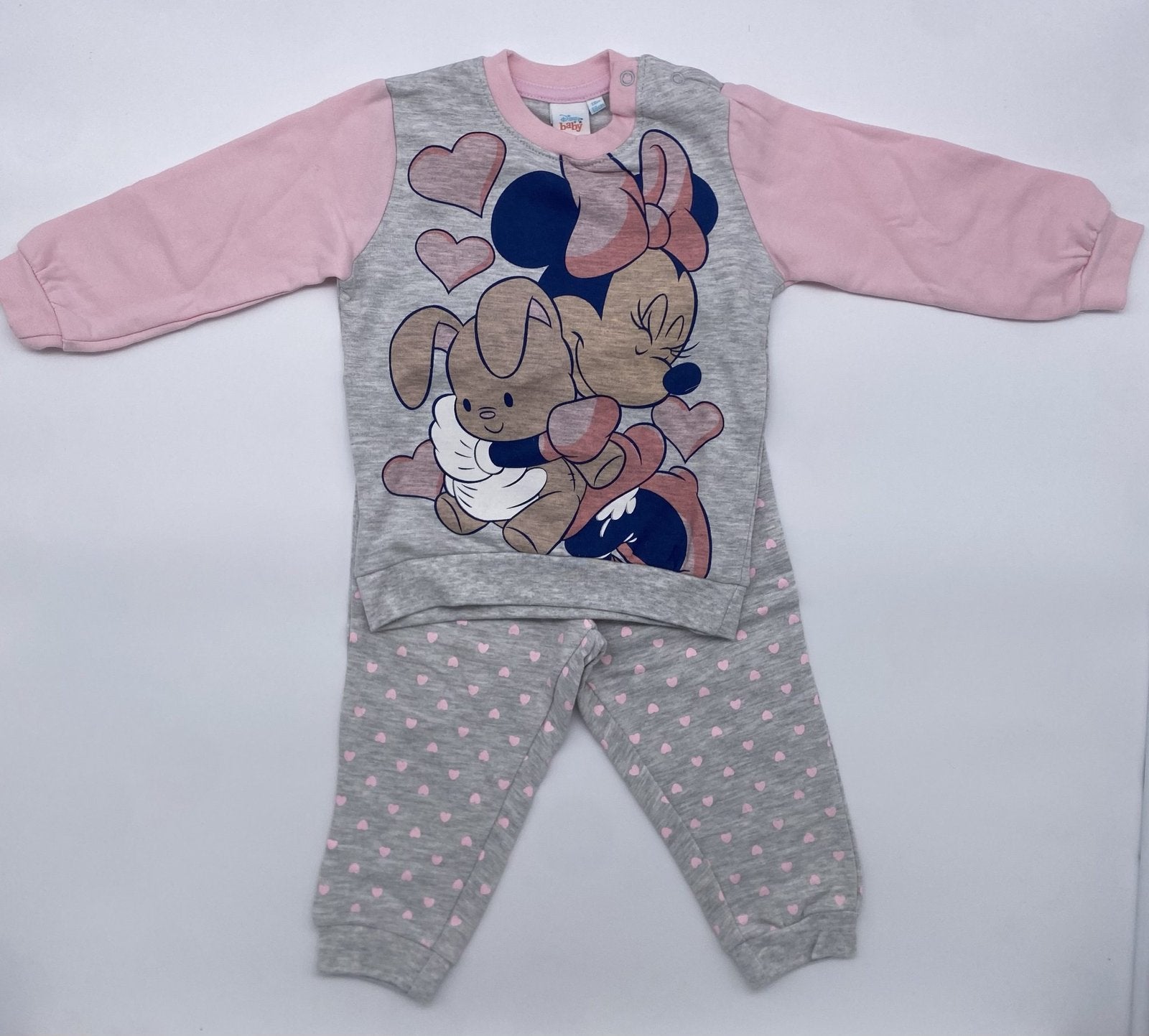 Pigiama caldo cotone femminuccia con stampa Minnie Disney