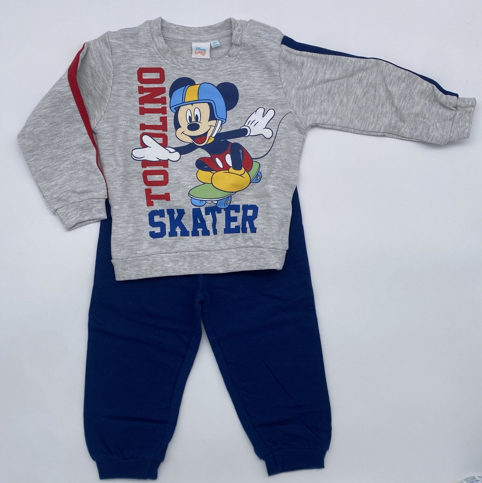 Pigiama caldo cotone maschietto Topolino su skate Disney