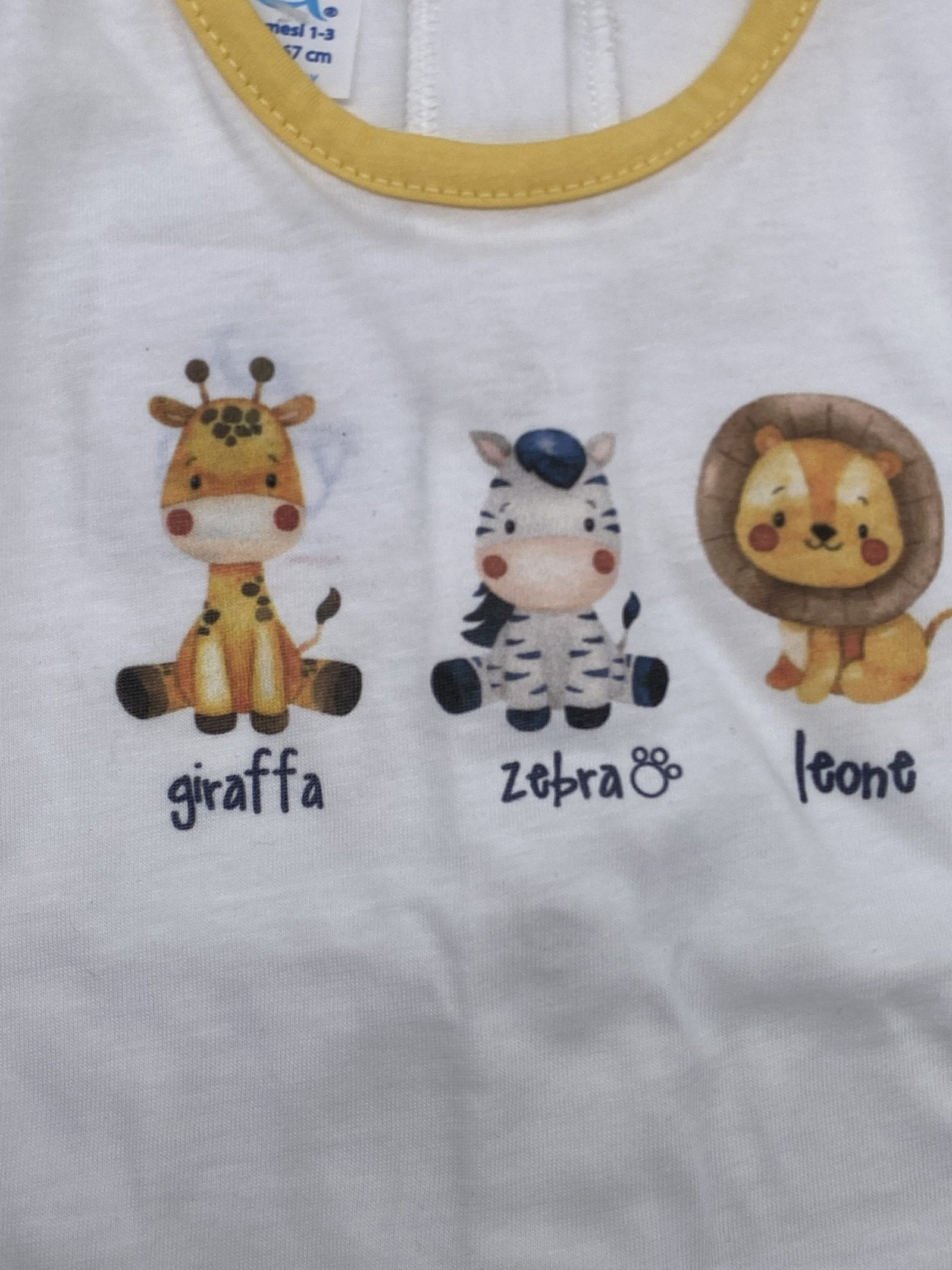 Completino due pezzi neonato in Jersey con stampa animaletti Gary