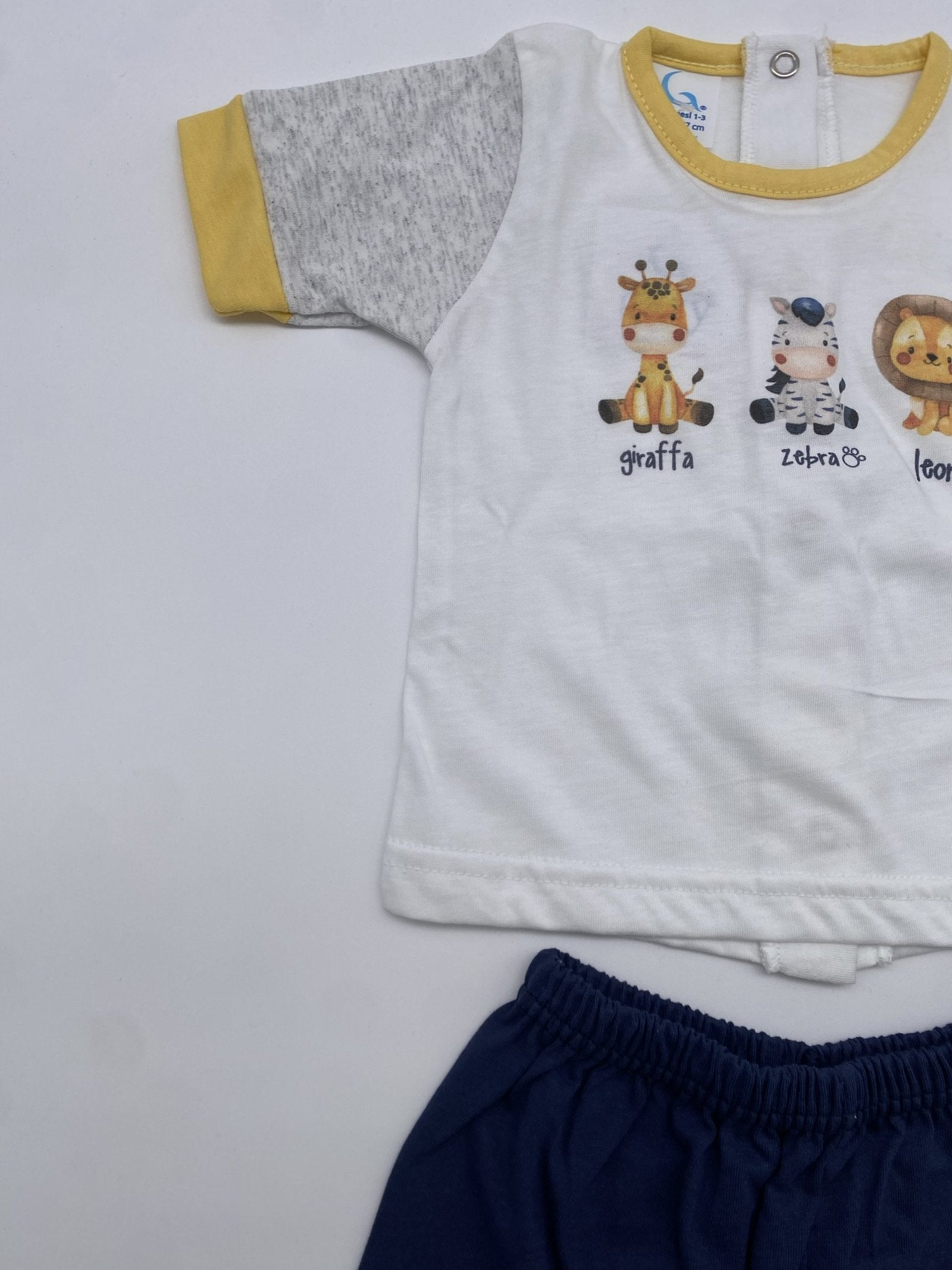 Completino due pezzi neonato in Jersey con stampa animaletti Gary