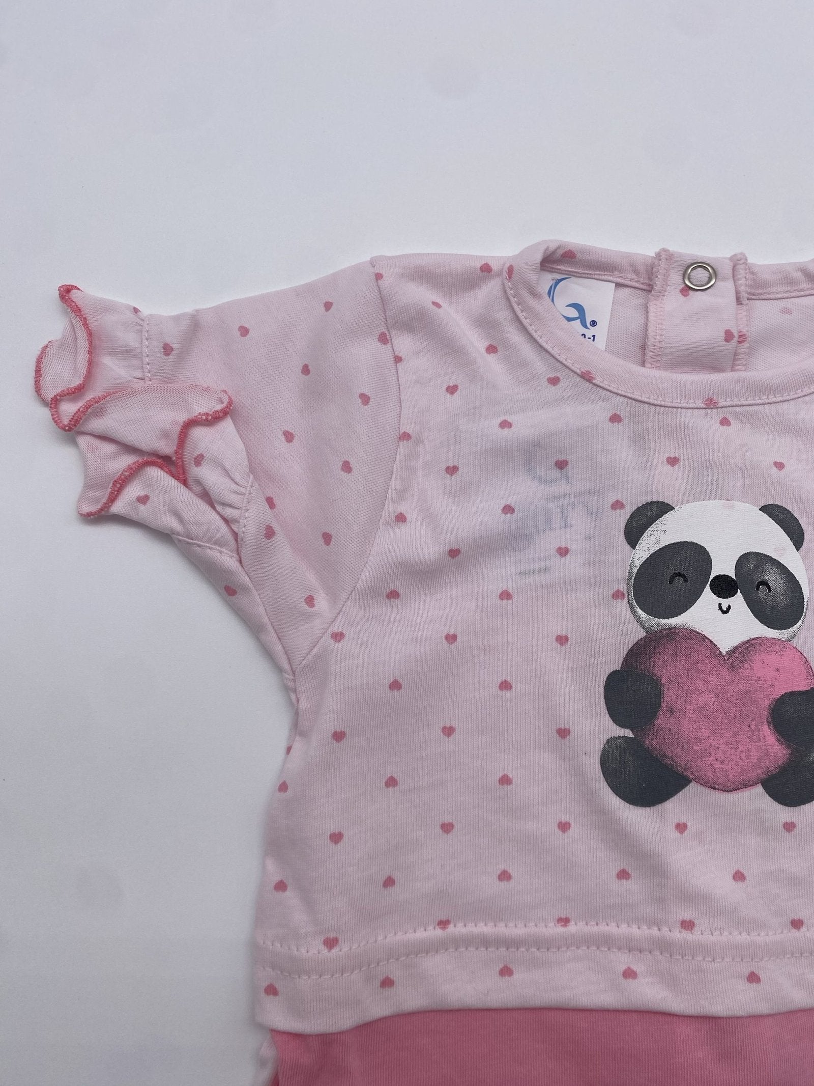 Pagliaccetto neonata con panda stampato in Jersey Gary