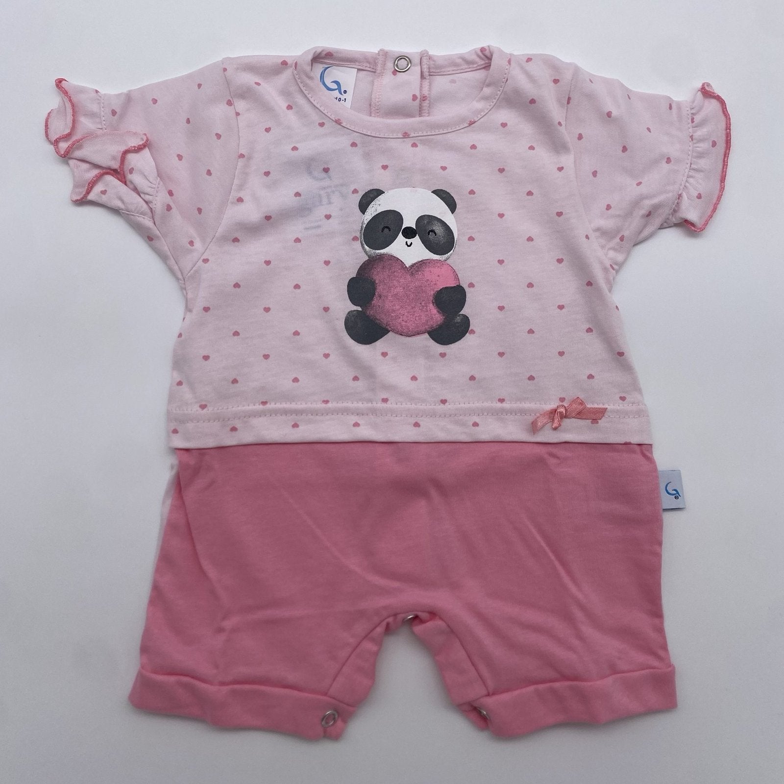 Pagliaccetto neonata con panda stampato in Jersey Gary