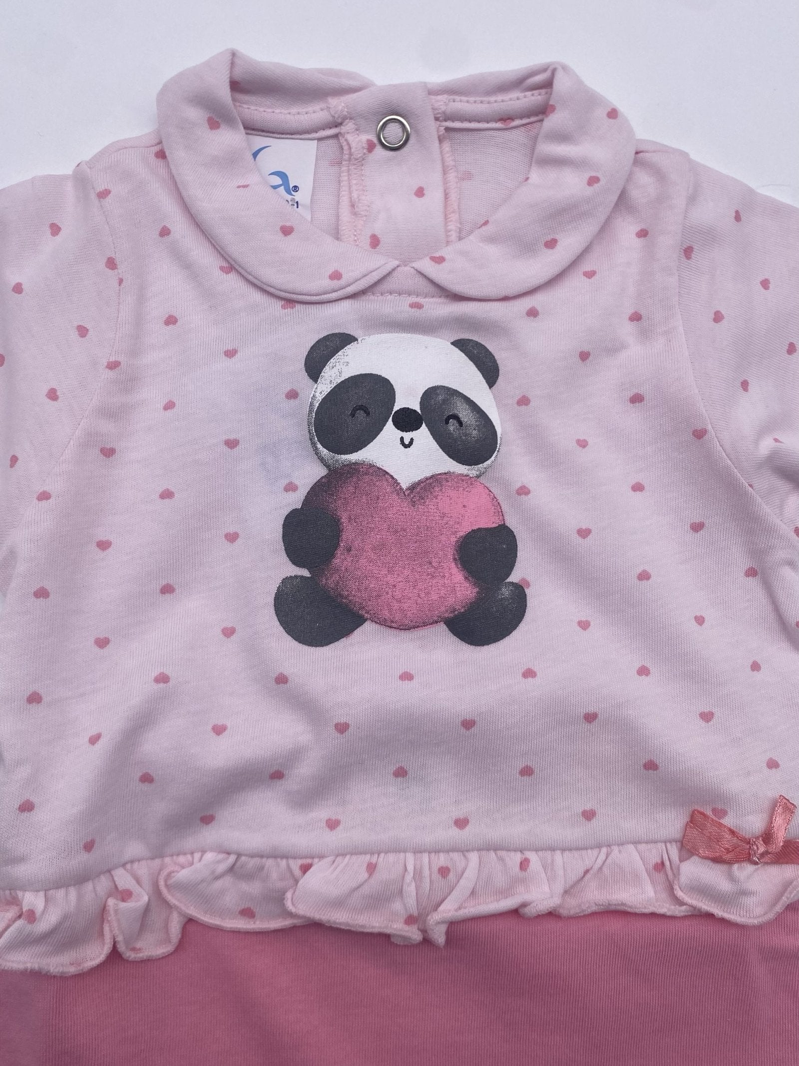 Tutina neonata in Jersey con panda stampato Gary