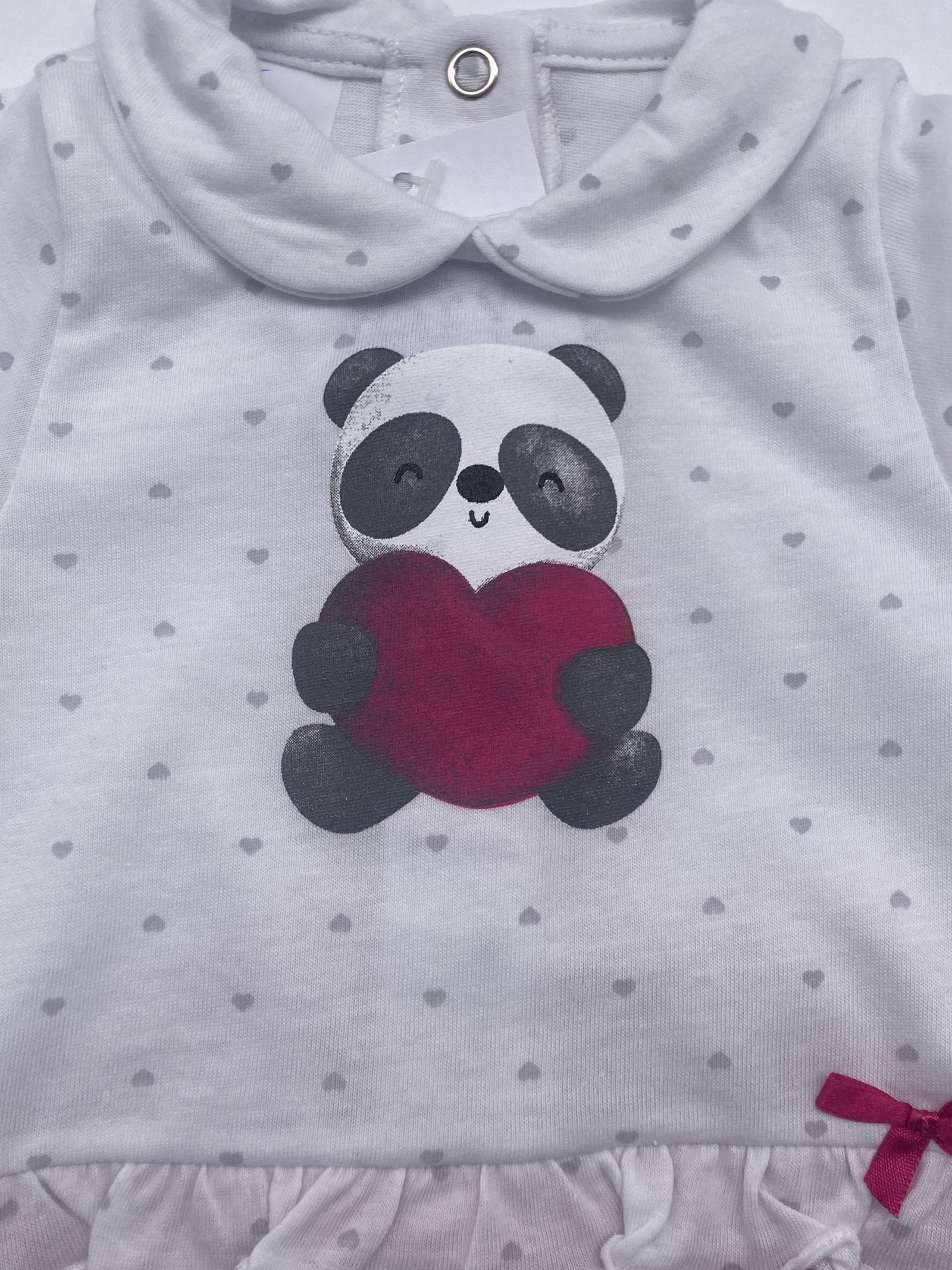 Tutina neonata in Jersey con panda stampato Gary