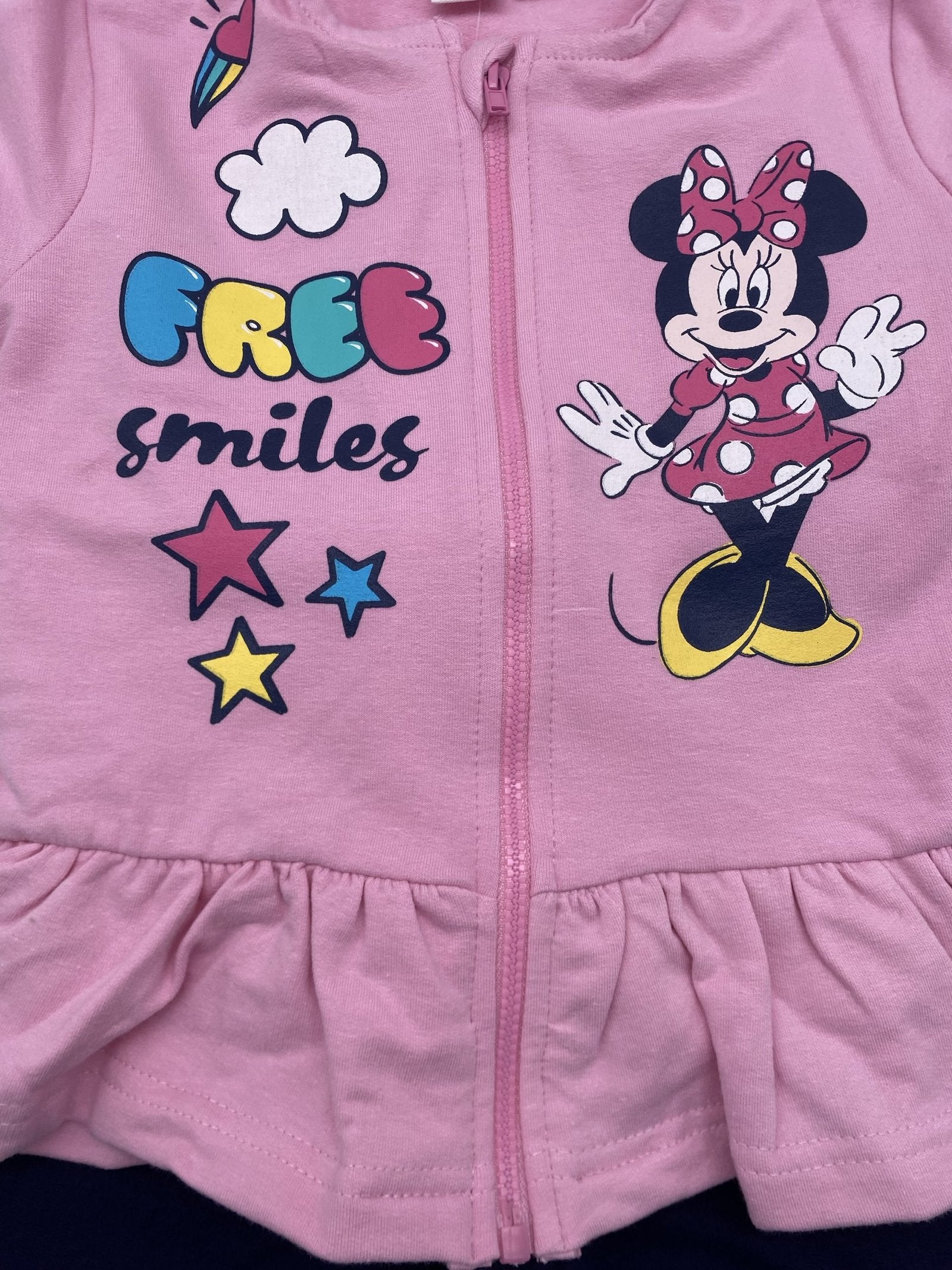 Completo due pezzi con cerniera in felpa femminuccia Minnie disney