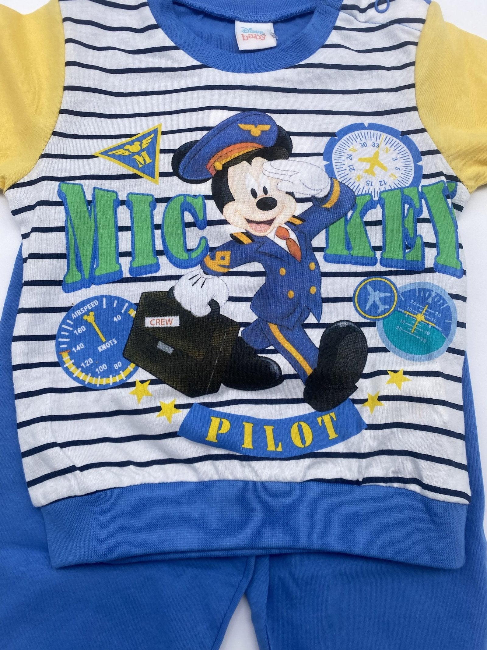 Pigiama m/l jersey disney topolino con righe