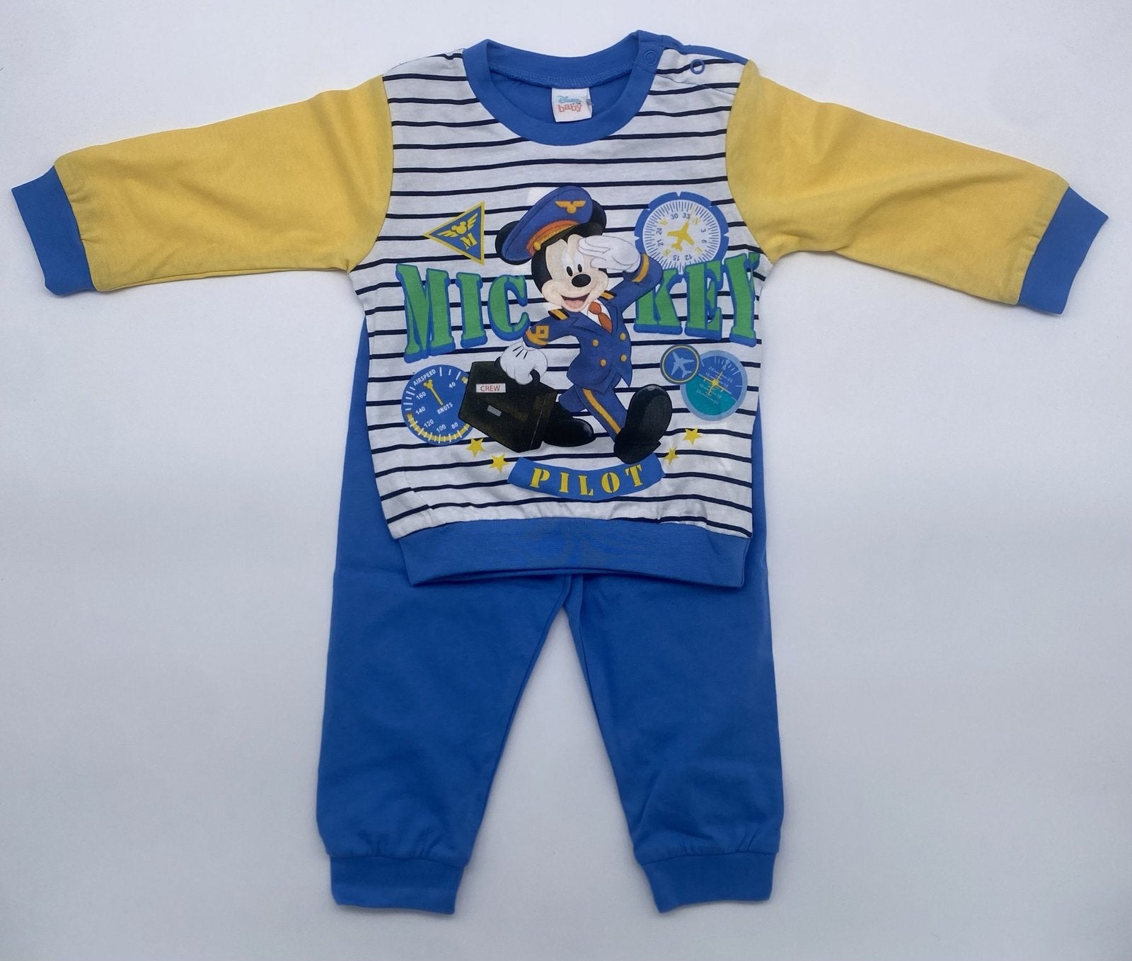 Pigiama m/l jersey disney topolino con righe