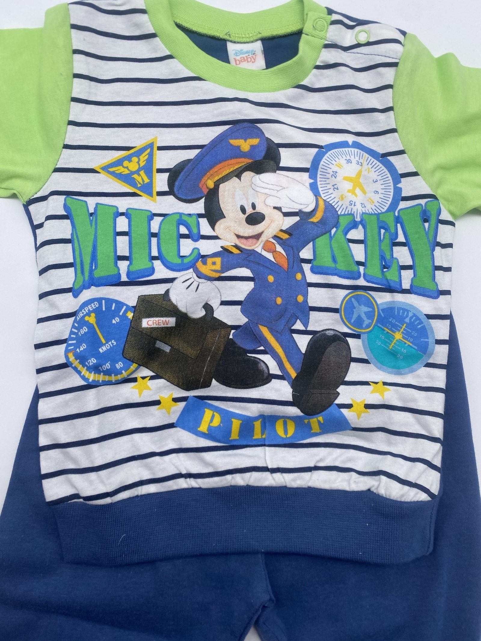 Pigiama m/l jersey disney topolino con righe