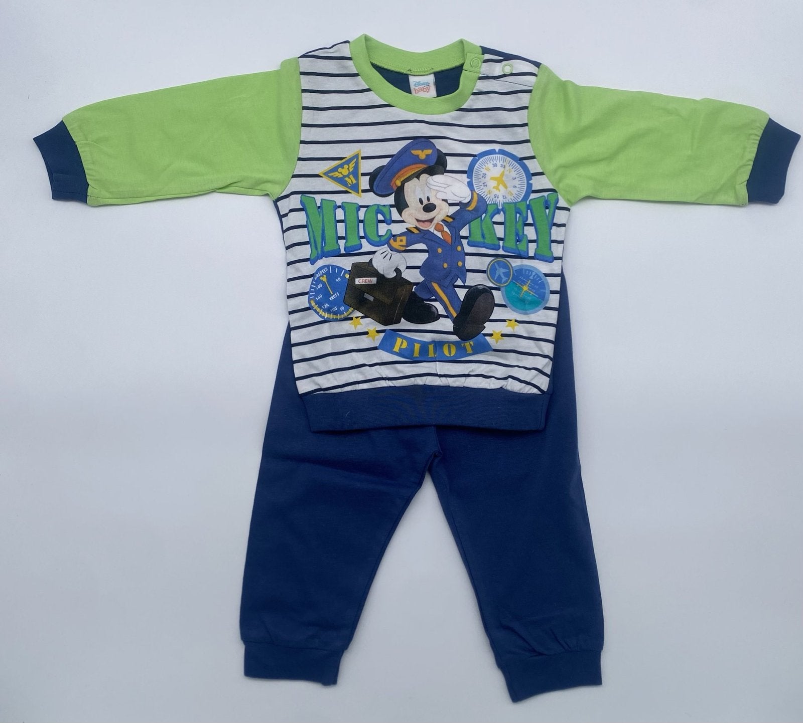 Pigiama m/l jersey disney topolino con righe