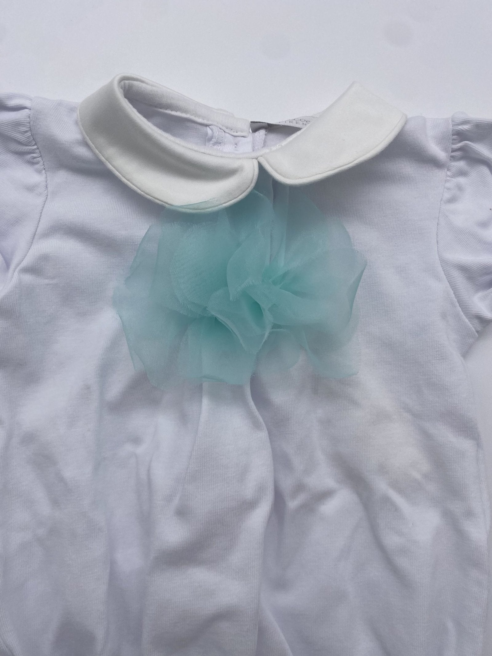 Pagliaccetto in jersey bimba con fiore di tulle Coccodè