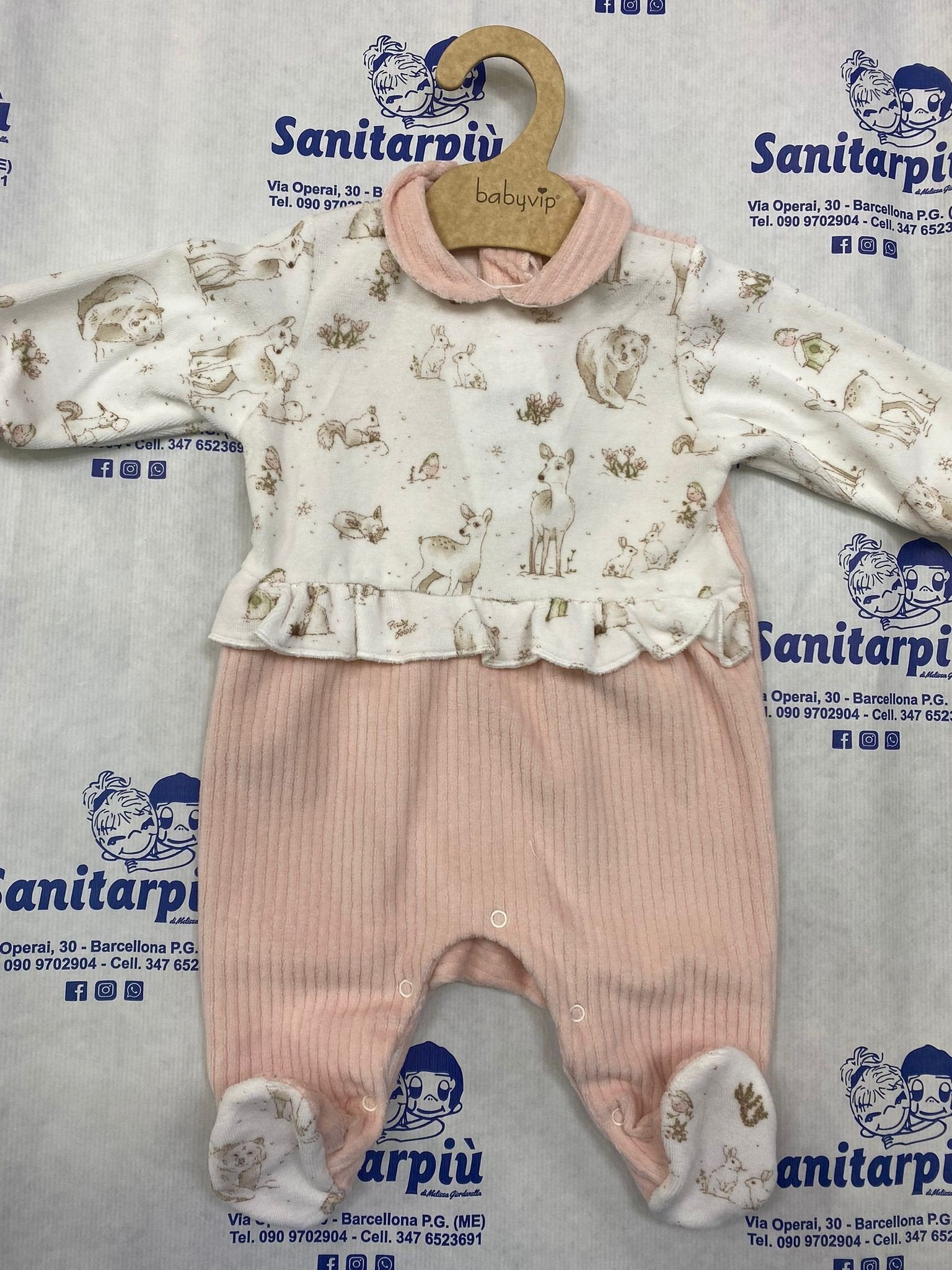 Tutina ciniglia con stampe di animaletti bimba Babyvip