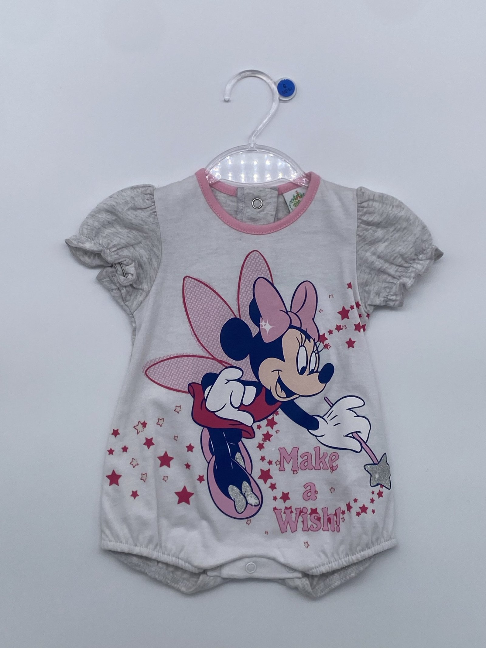 Pagliaccetto bimba Minnie con manica arricciata